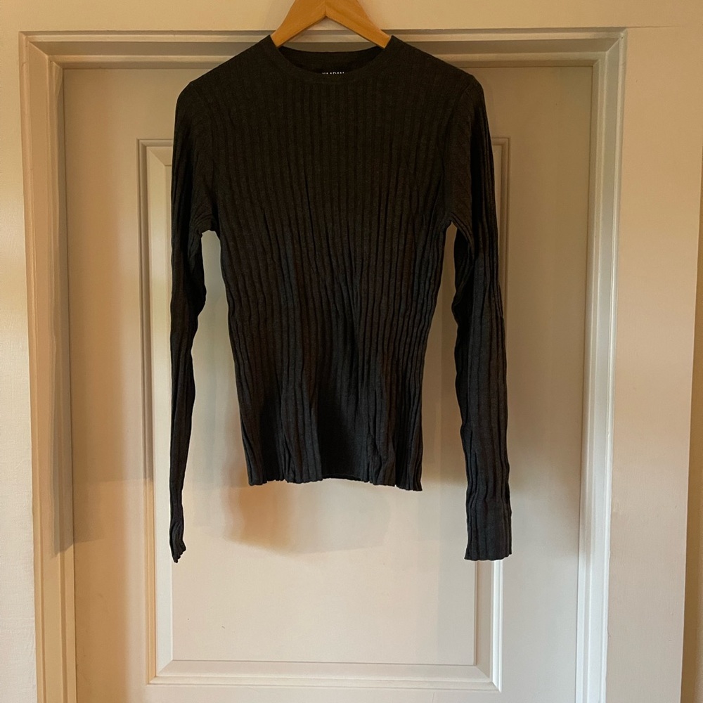Women's Charcoal Grey Ribbed Sweater